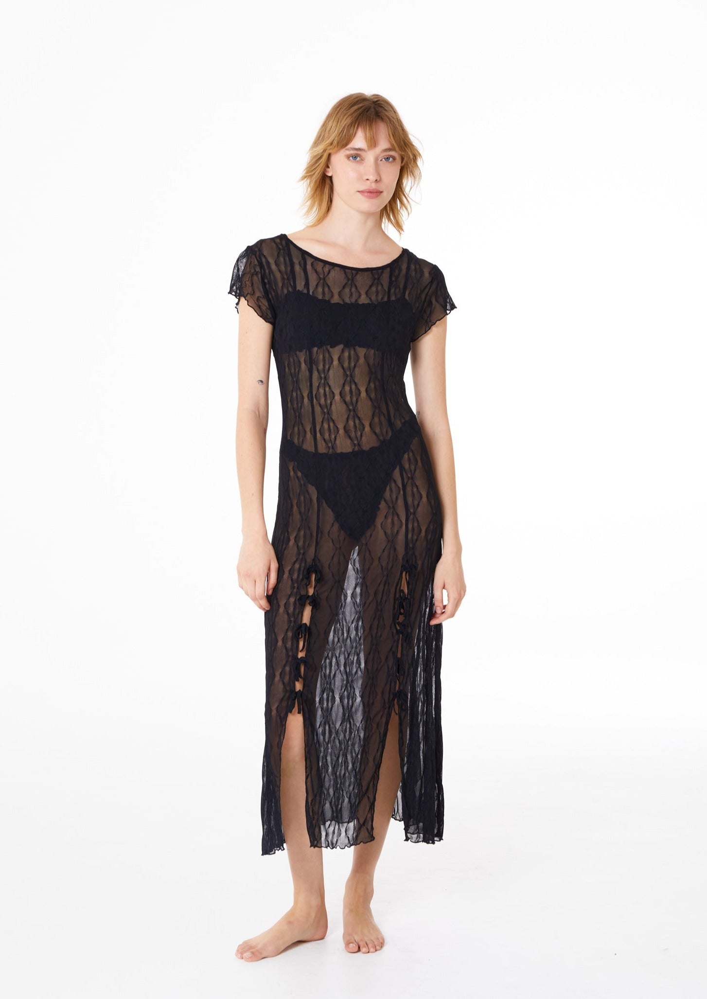 Find Me Now Mariposa Lace Midi Dress - Black | Garmentory
