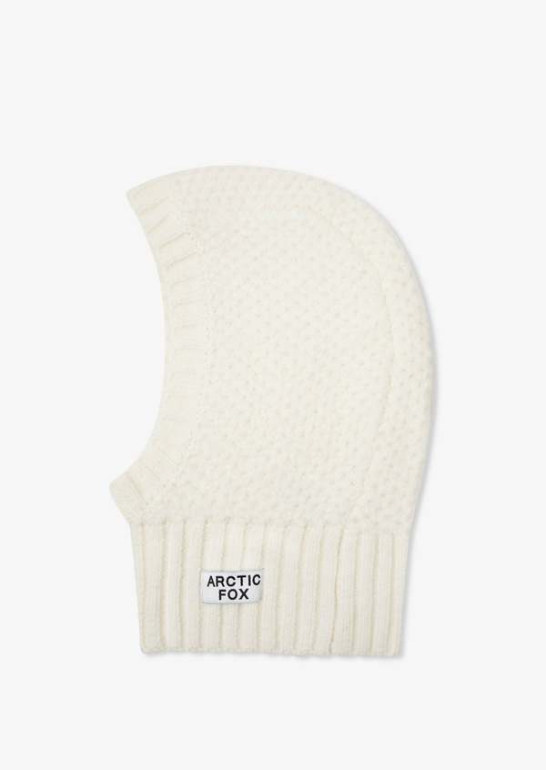 ARCTIC FOX & CO. The Alpaca Balaclava Fitted Hood - White  display picture 1