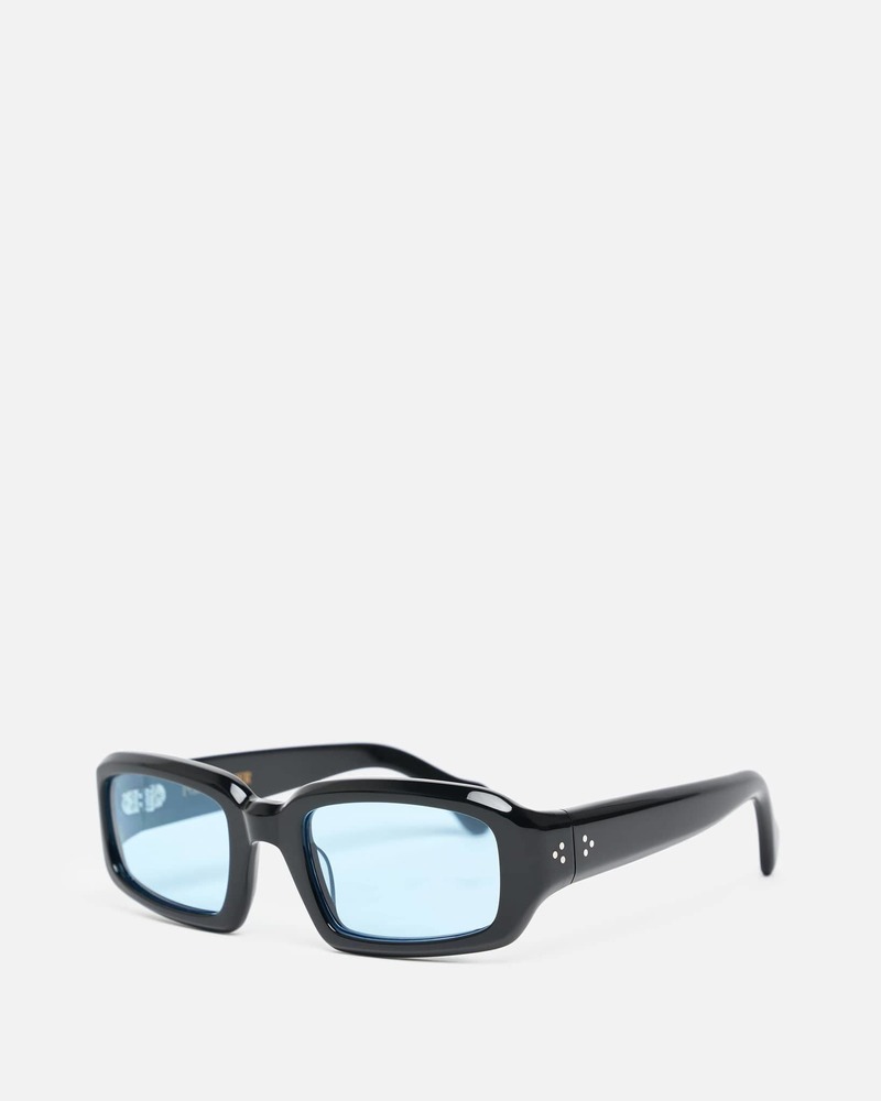 Port Tanger Mektoub Sunglasses - Black Acetate/Rif Blue Lens