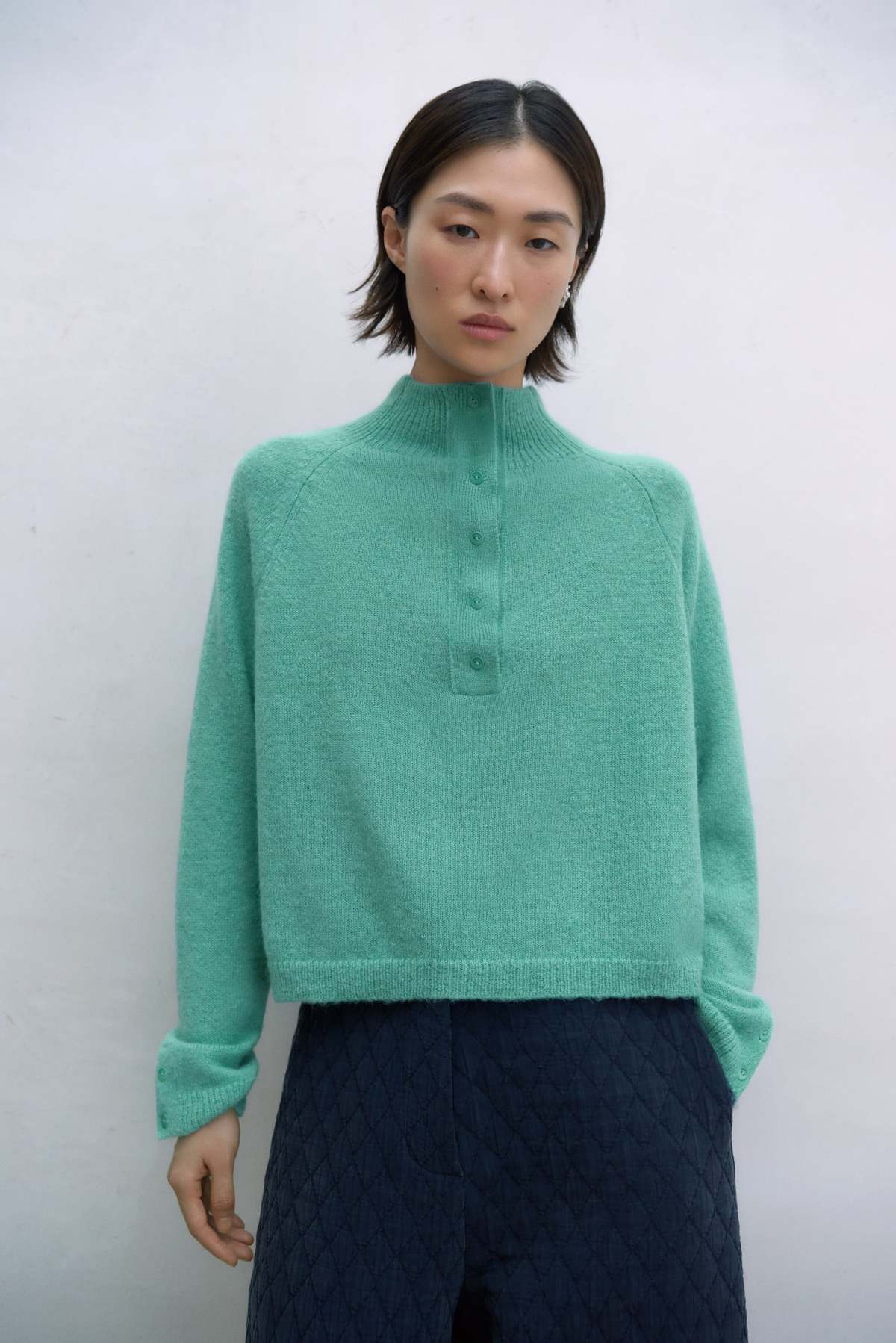 【あす楽対応】 Baby-Alpaca-Polo-Sweater--- トップス
