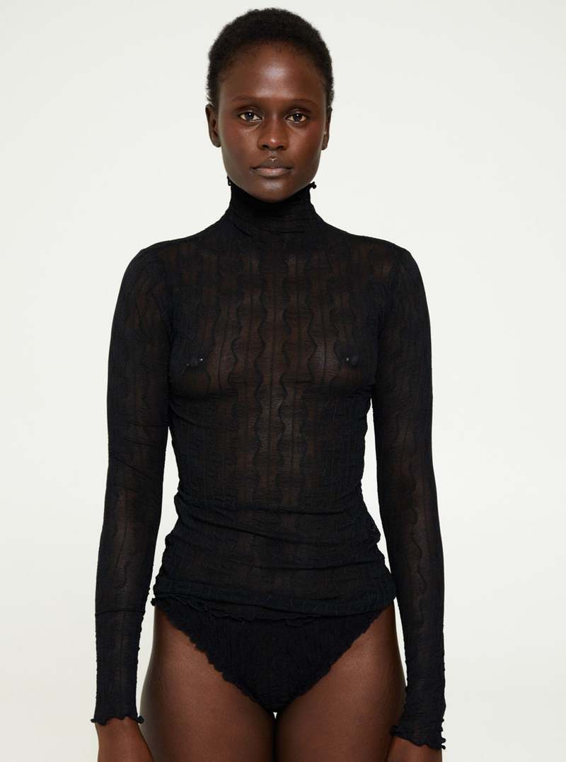 Find Me Now Second Skin Ross Mock Neck Top Black Garmentory