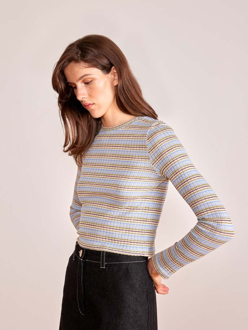Odeyalo Pista Striped Top - Blue Multi