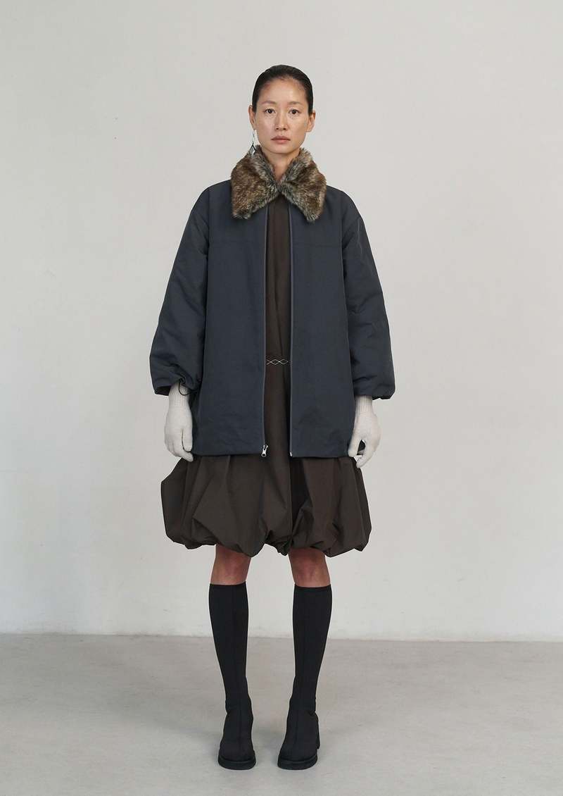 【AMOMENTO】23fw QUILTED REVERSIBLE JUMPER Quilted Reversible Padded Jumper in Black