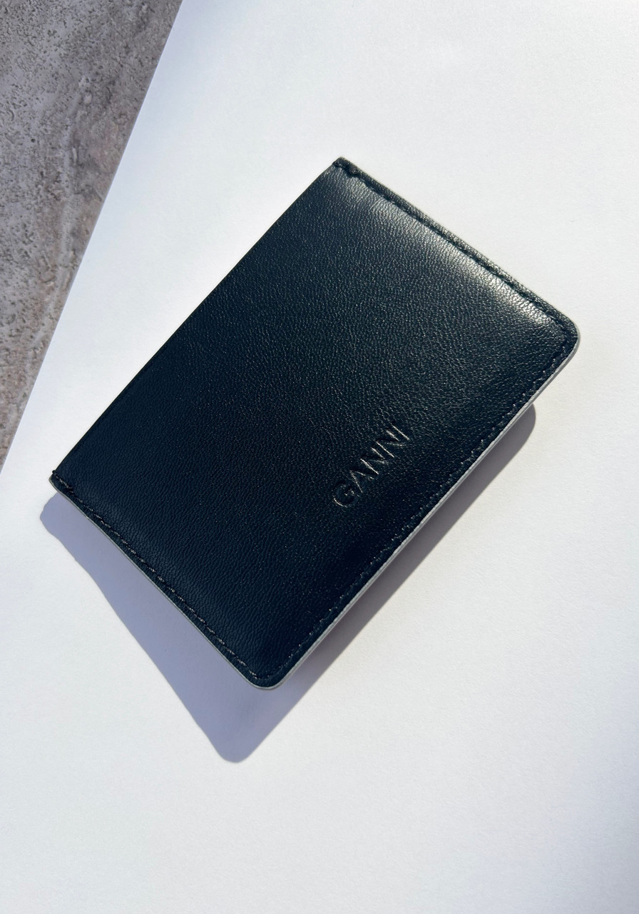【関税込み】Ganni Bou Card Holder Print - Ganni - Leather - GANNI : Shocking Pink Ganni Bou Card Holder