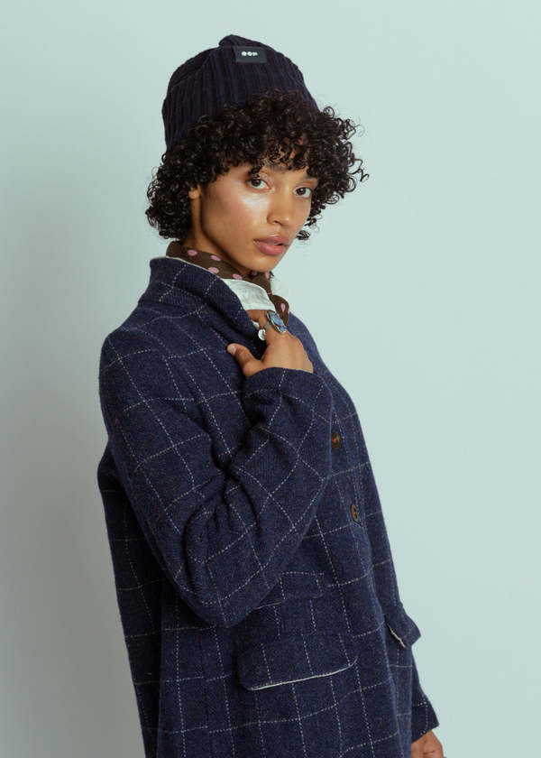 H+ Hannoh Wessel Harris Tweed Marika Coat - Blue | Garmentory