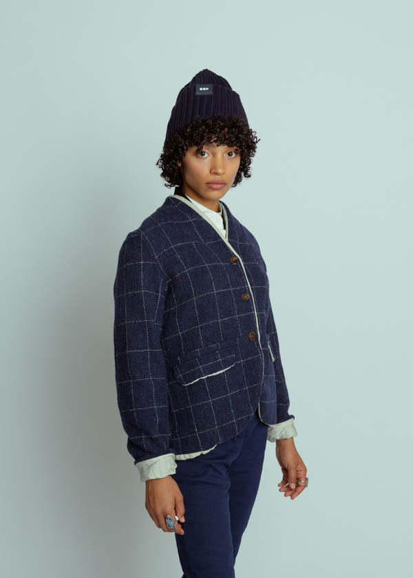 H+ Hannoh Wessel Harris Tweed Veronica Jacket - Blue | Garmentory