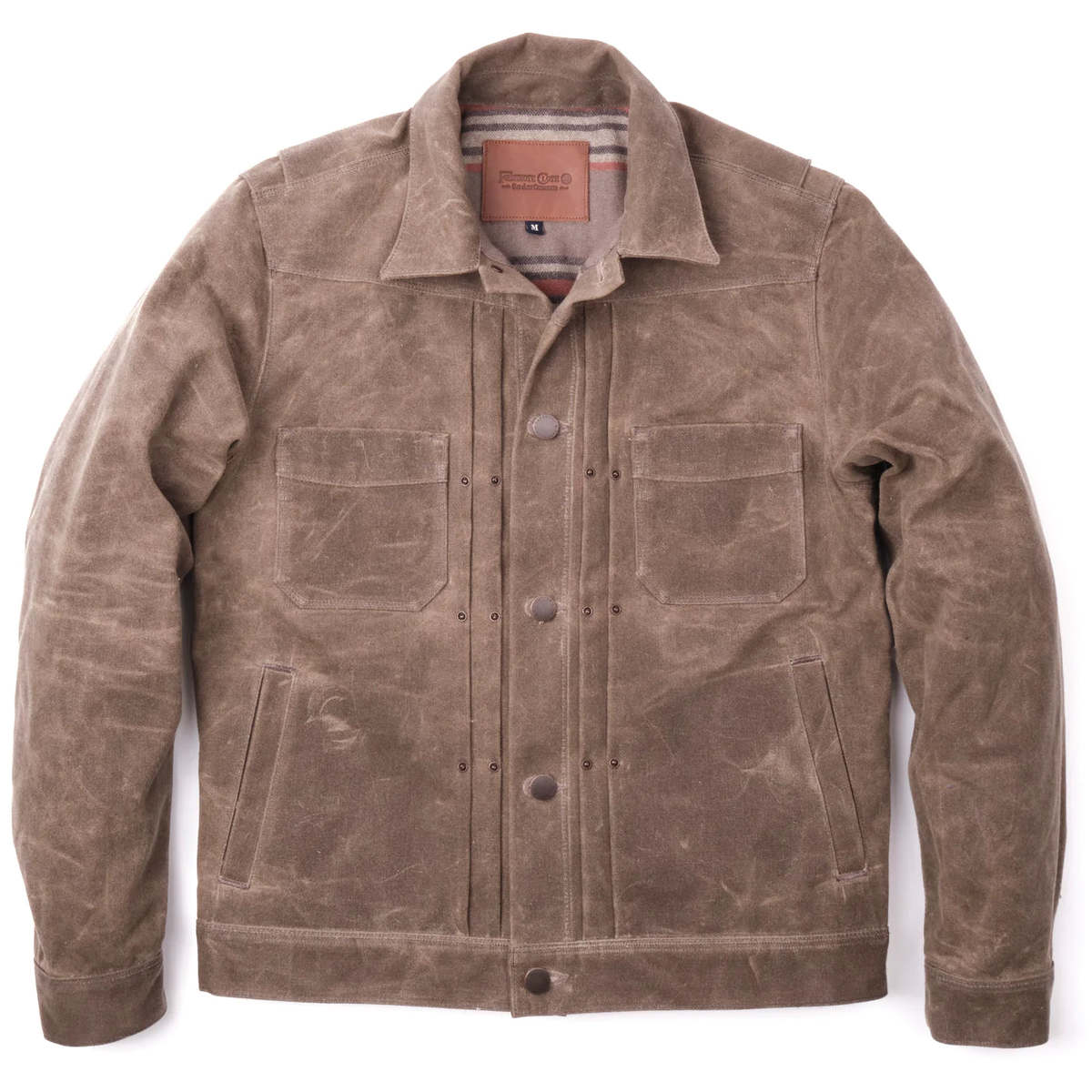 Freenote Cloth Riders Jacket Heavy Waxed Canvas - Tobacco Wool