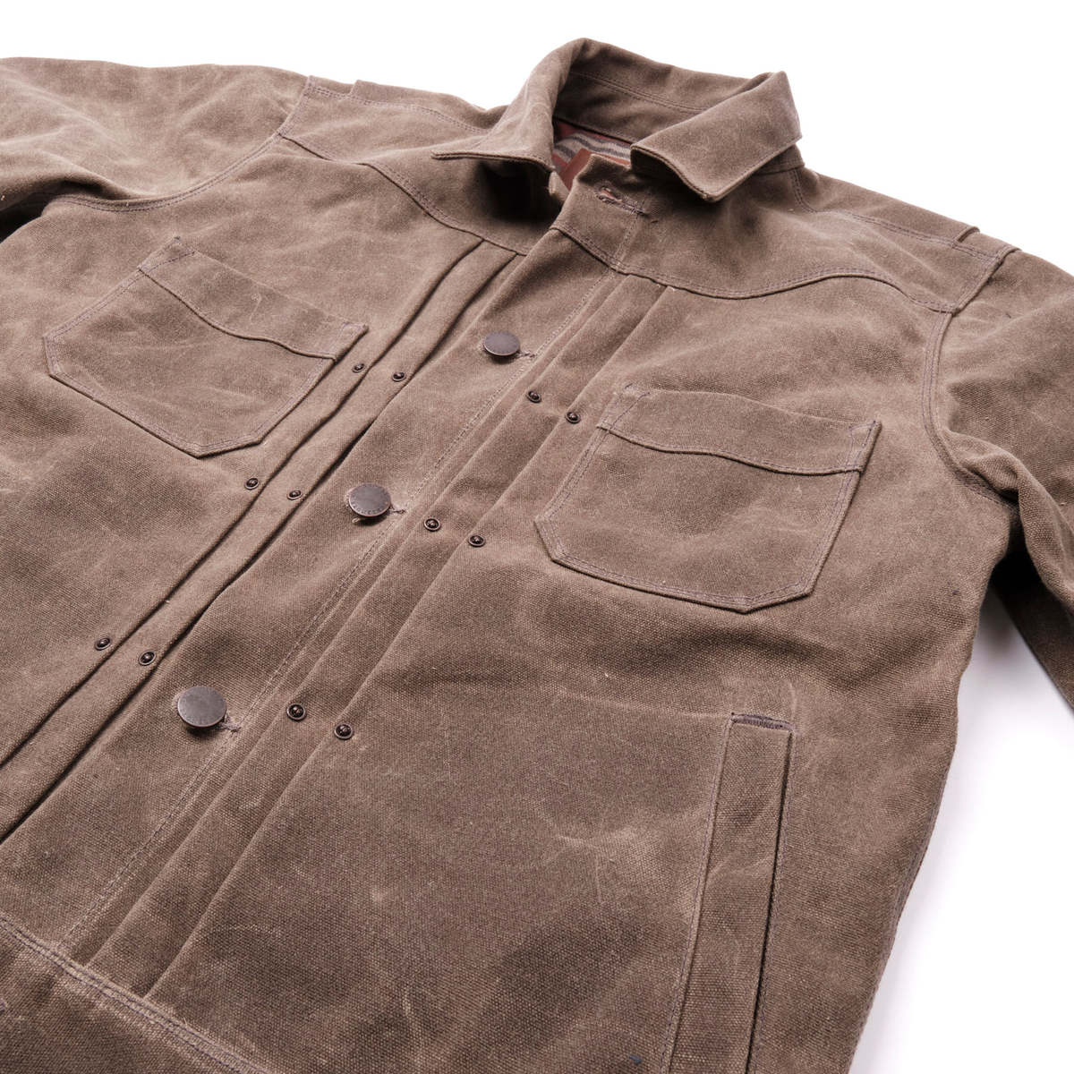 Freenote Cloth Riders Jacket Heavy Waxed Canvas Tobacco Wool Garmentory