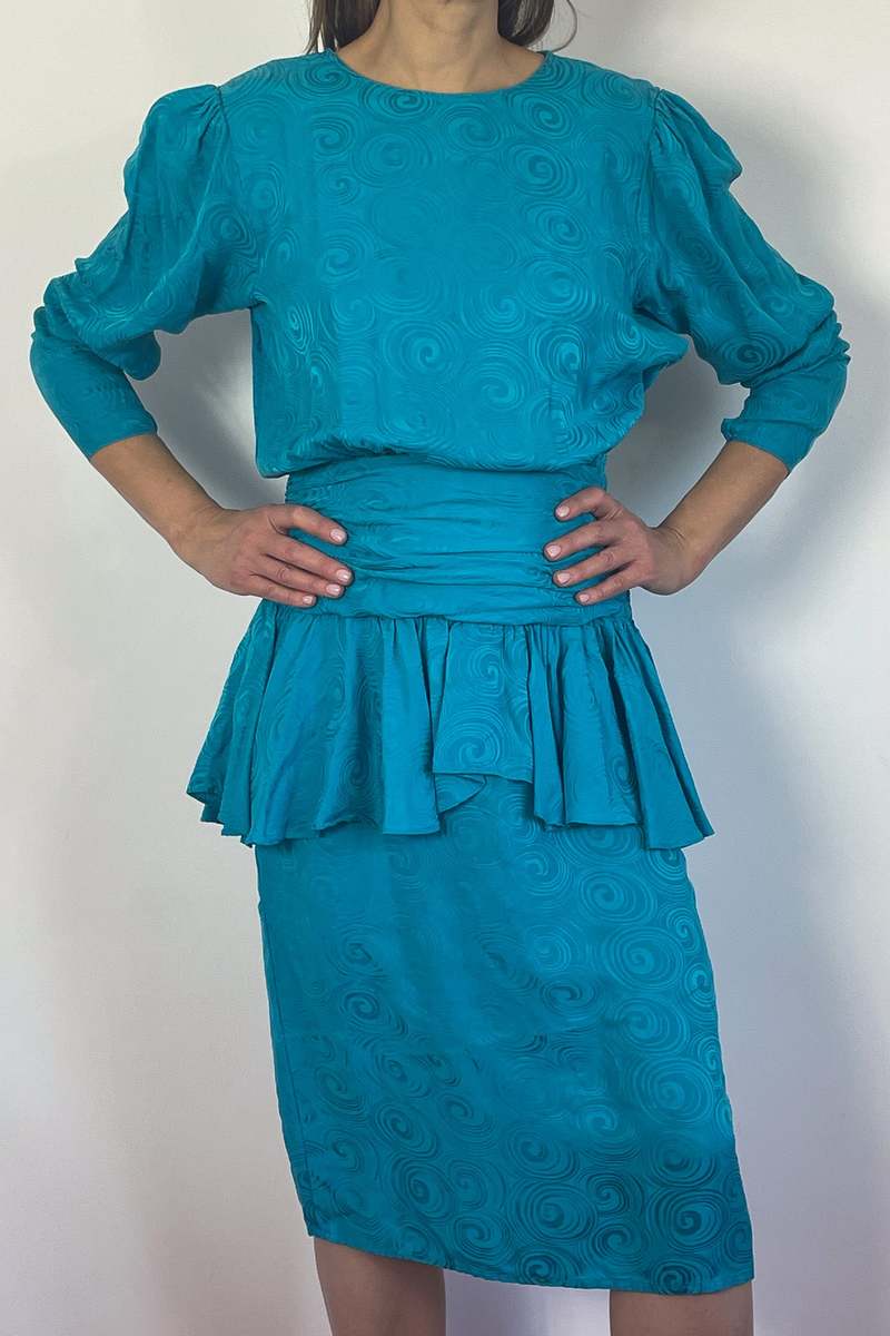 white christmas dresses Vintage 1980s Victoria Royal Beaded Silk Drop-Waist Cocktail Dress