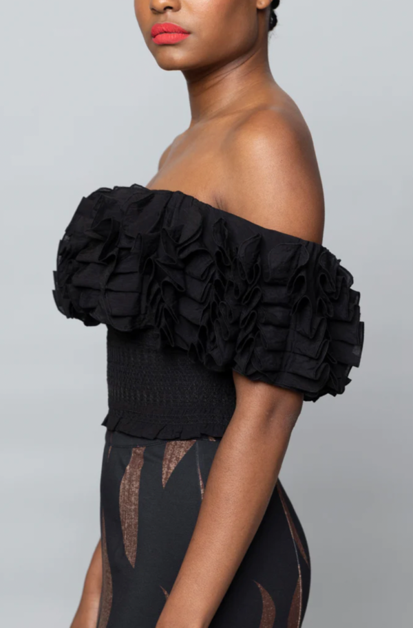 Hope For Flowers by Tracy Reese Frilled Off Shoulder - Black | Garmentory