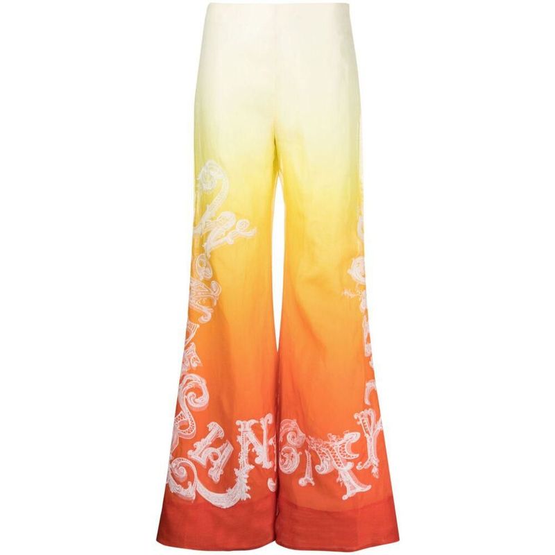 ボトムスその他 ZIMMERMANN Women Pants 9166PRS244 SAN Yellow Zimmermann Tuck Belted Silk Wide-Leg Pants | Saks Fifth Avenue