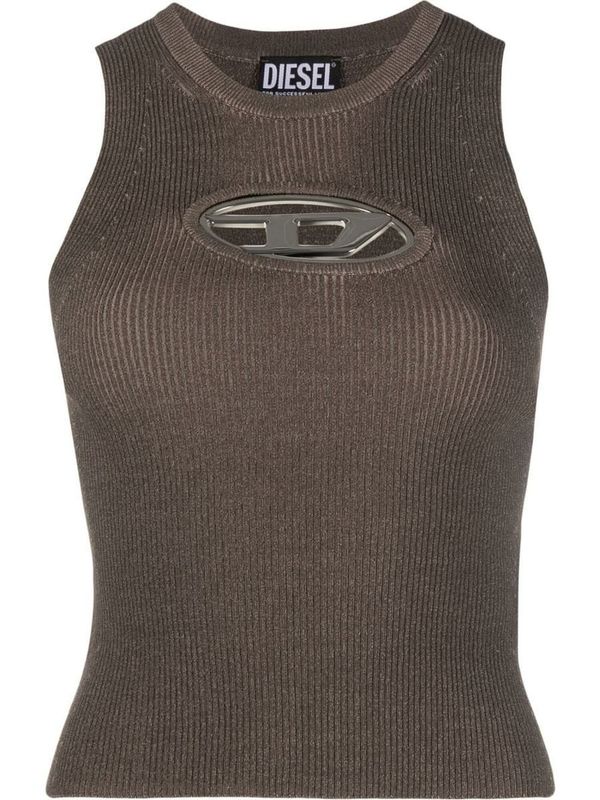 DIESEL M-ONERVA TOP WITH LOGO PLAQUE - Brown | Garmentory