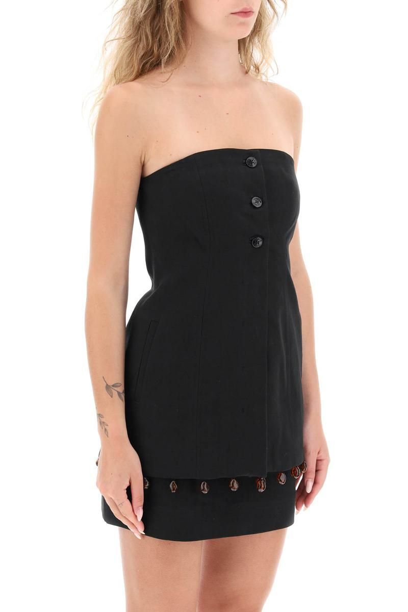 Ganni bandeau top with beads - Black | Garmentory
