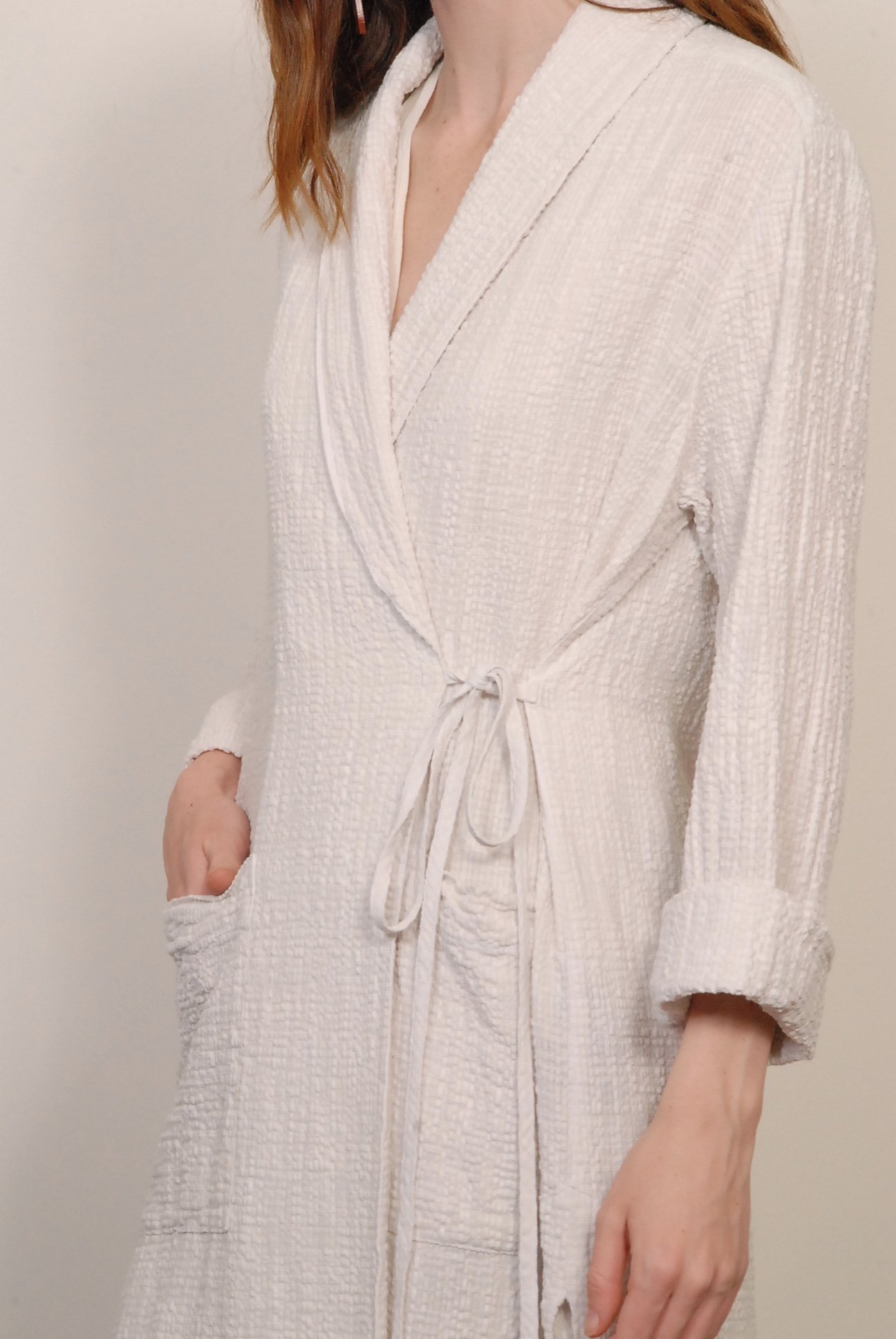 Raquel Allegra Gauze Robe Trench Dirty White Garmentory