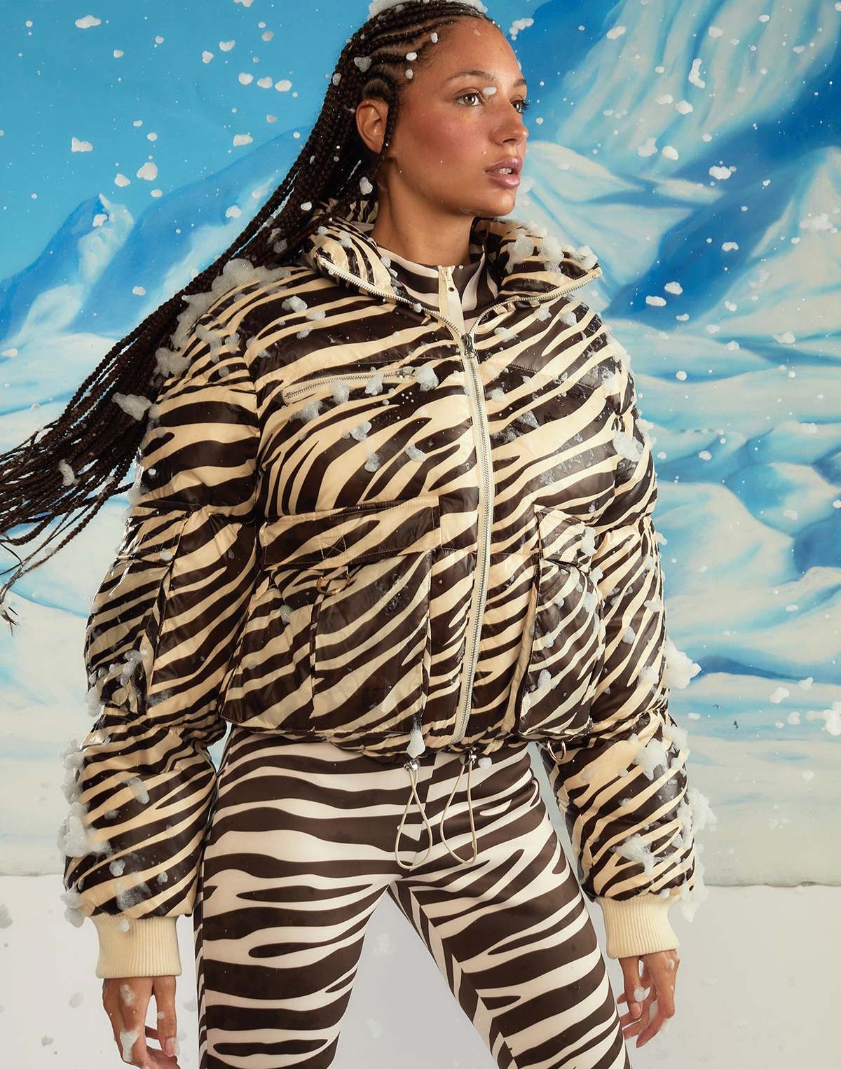 Cynthia Rowley Down Puffer Jacket Zebra Garmentory
