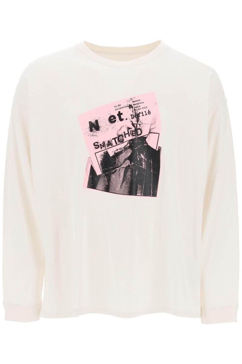 Maison Margiela long-sleeved t-shirt with print - White | Garmentory
