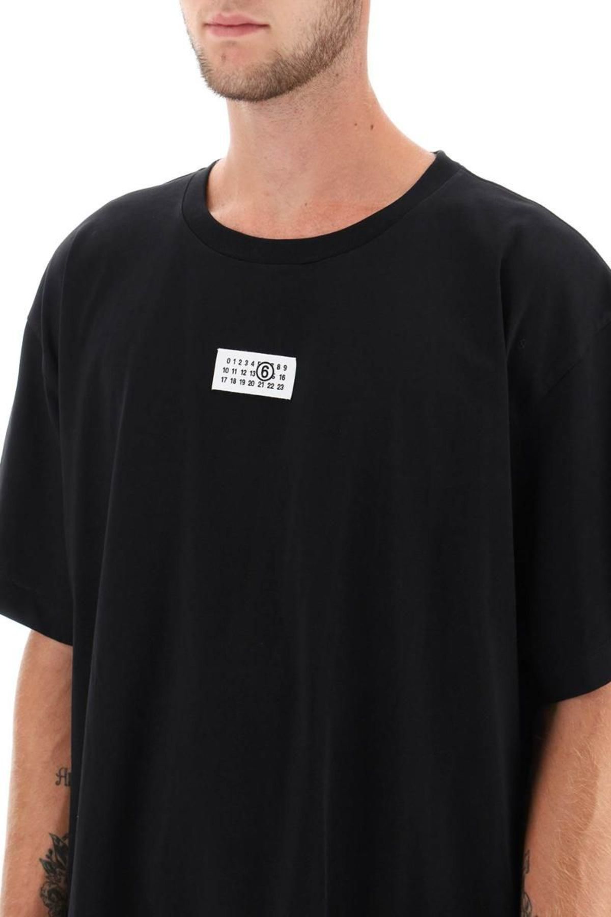 MM6 Maison Margiela t-shirt with numeric logo label - Black