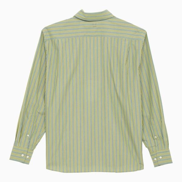 slim fit dress slacks Comfort Stretch Non-Iron Stripe Dress Shirt With Contrast Trim - Green main image 1