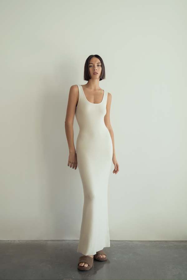 Parentezi Cashmere Maxi Dress - Ivory | Garmentory