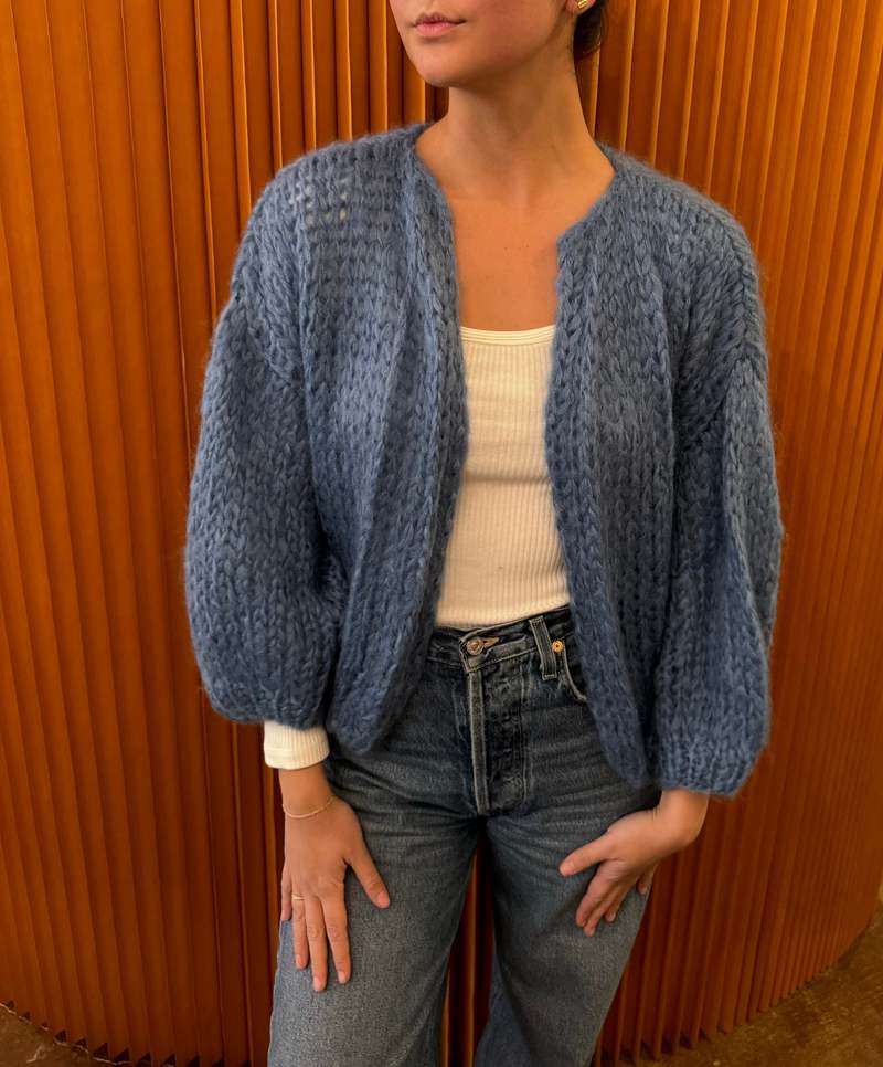 Maiami Mohair Big Bomber Cardigan Dusty Blue
