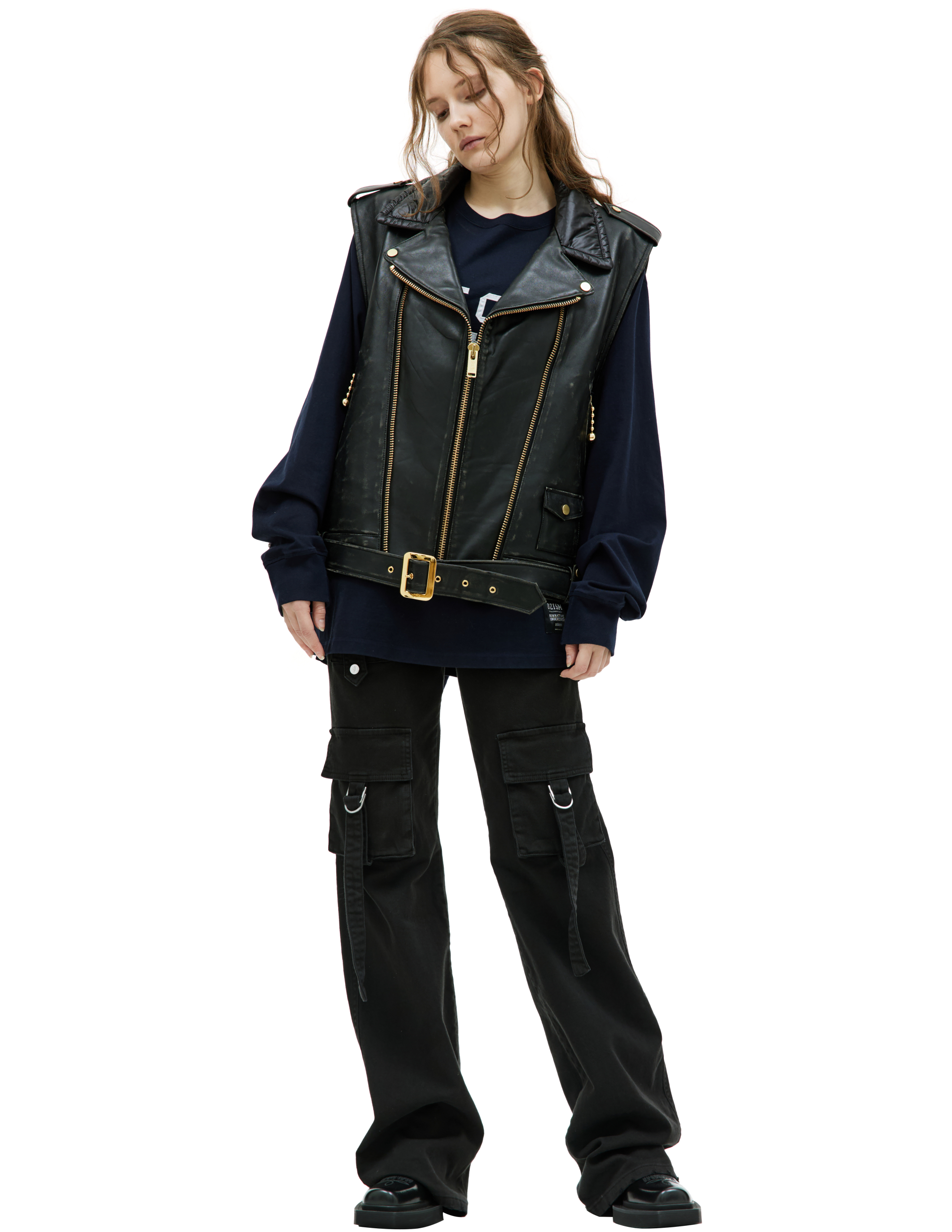 Undercover-Zipped-leather-vest