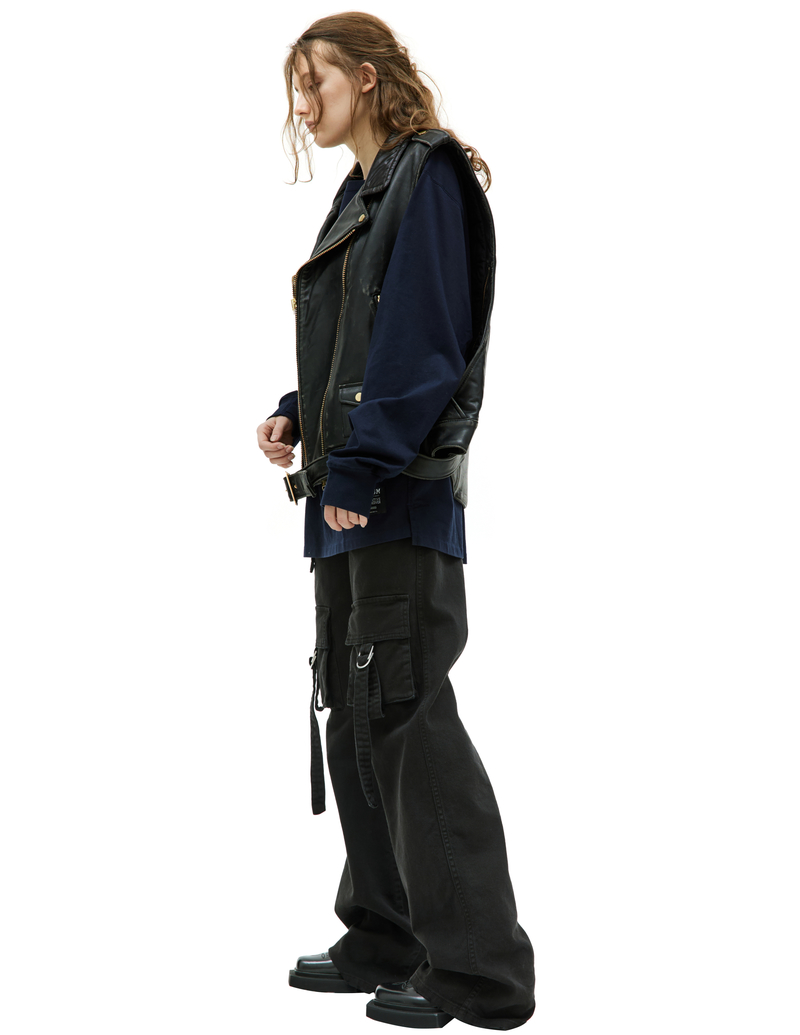 Undercover Zipped leather vest - Black | Garmentory
