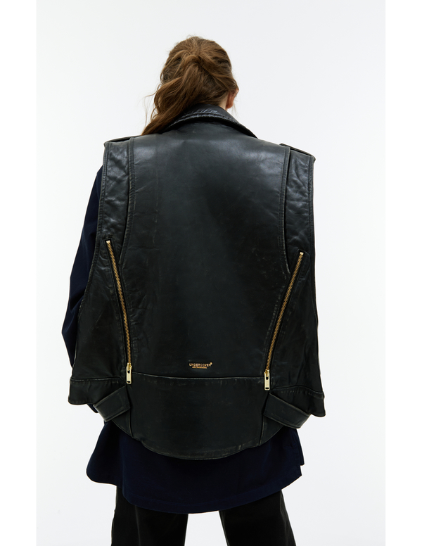 Undercover Zipped leather vest - Black | Garmentory