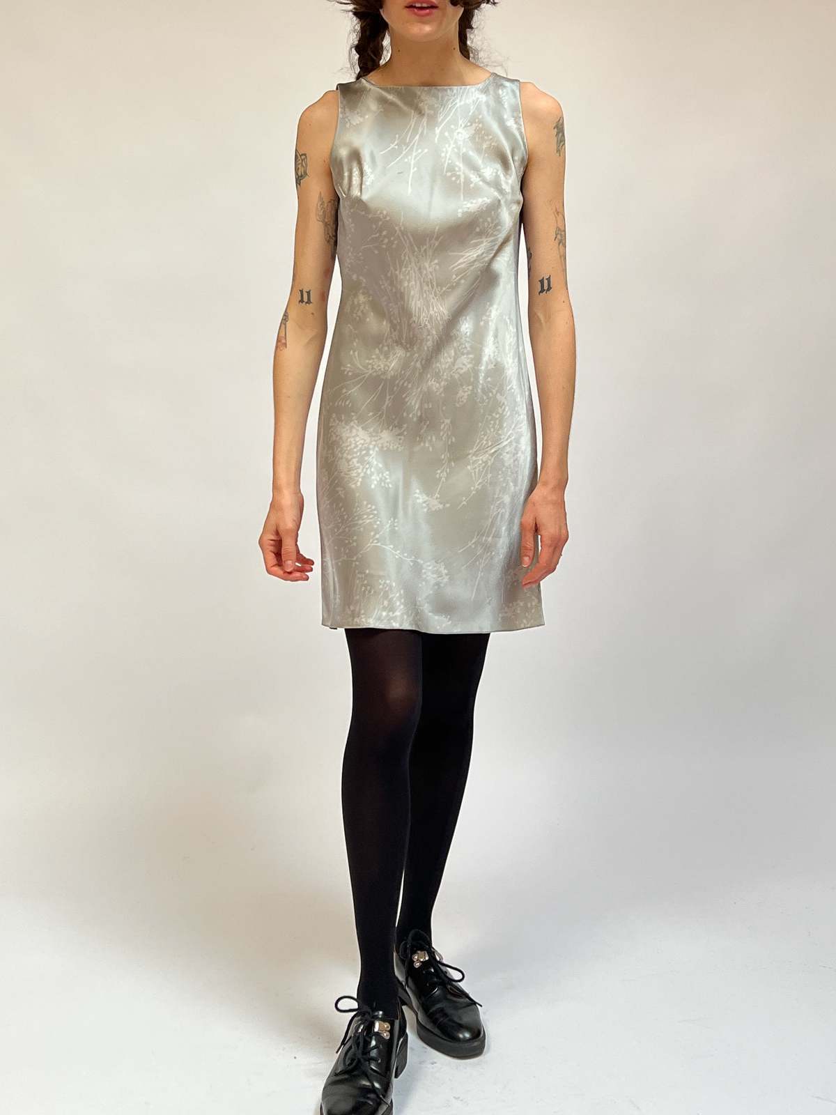 slim fit dress slacks Mya Light Blue Satin Mini Dress - US 2 main image 0