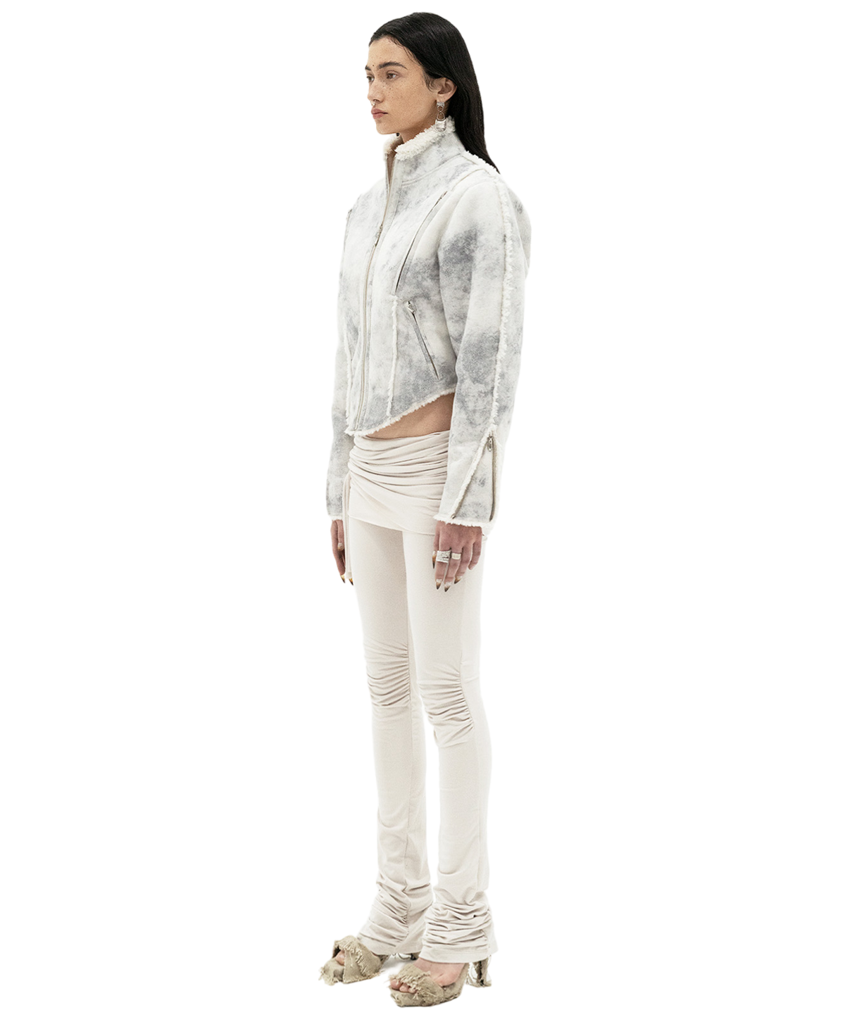 604service Motorcycle Shearling Jacketing - Grey | Garmentory