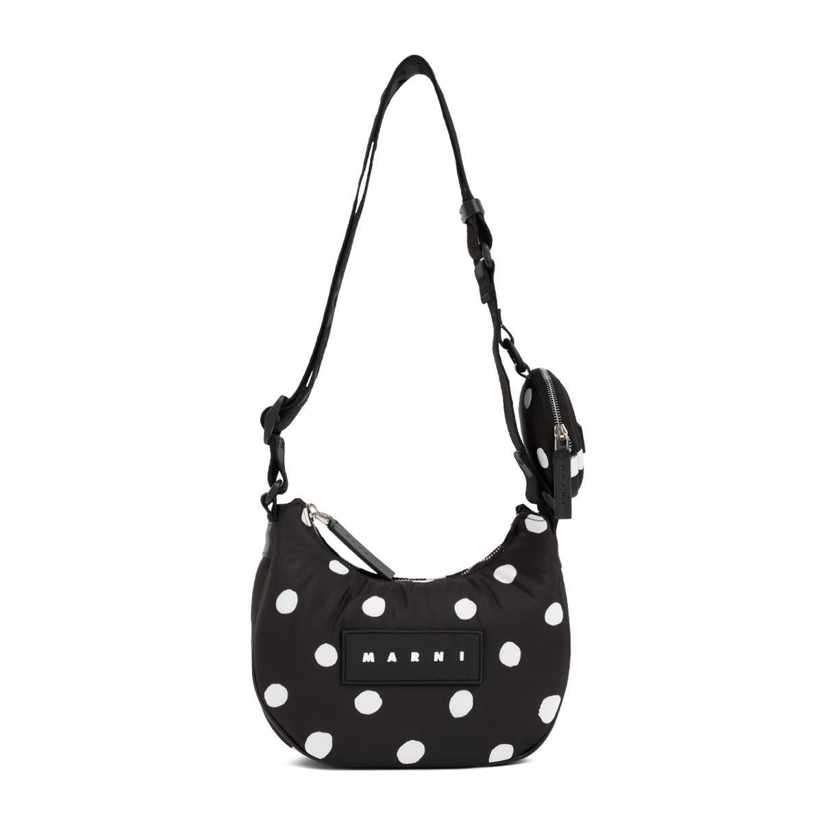 Marni POLKA-DOT PUFF HOBO SMALL BAG - Black | Garmentory
