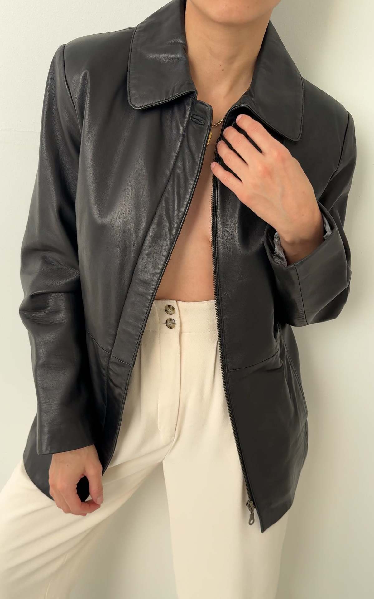 Vintage leather jacket a2 sullen ours短丈 BoShiNuo Women Belt Washed Leather Jacket Vintage Turn Down