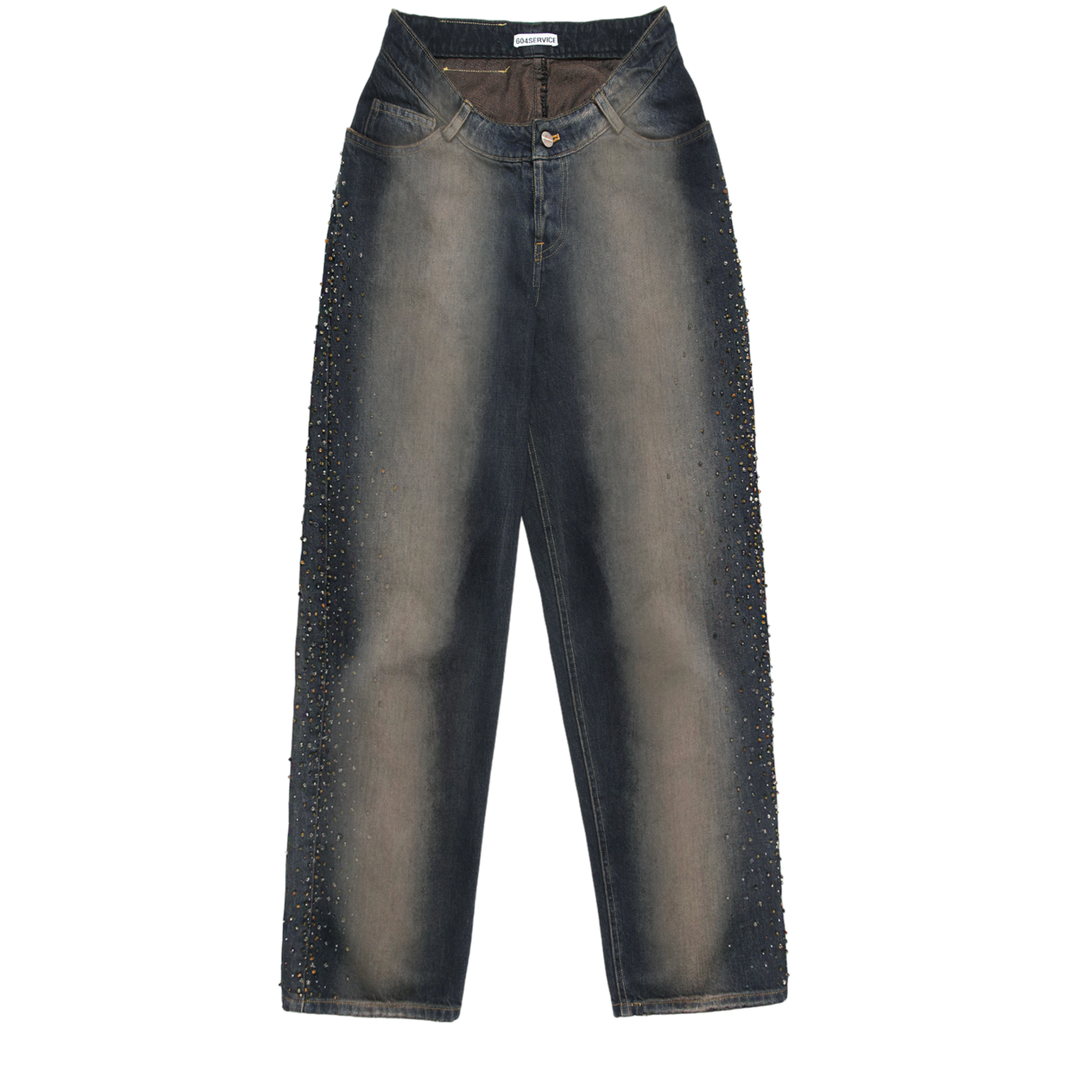 【604SERVICE】 BEADED U SHAPE WAIST JEAN ONLY 1 LEFT ] BEADED U SHAPE WAIST JEAN : 604SERVICE
