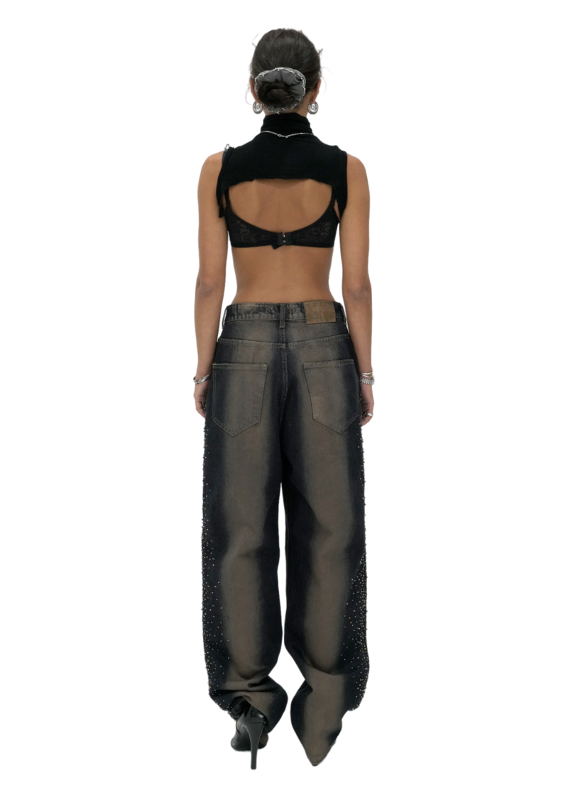 604service Beaded U Shape Waist Jeans | Garmentory