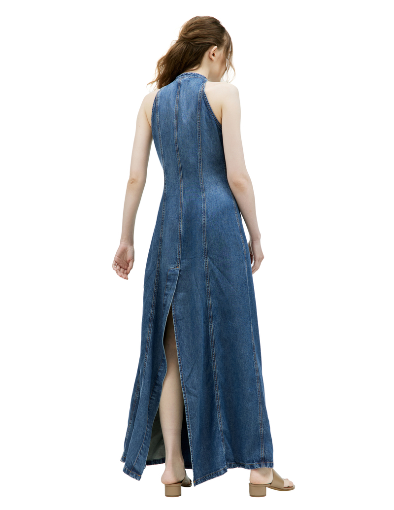 ワンピース DIESEL SS25 Diesel Dresses Blue (A18964 0CMBP01) Women's Minidress in fringed Tencel denim | Blue | Diesel