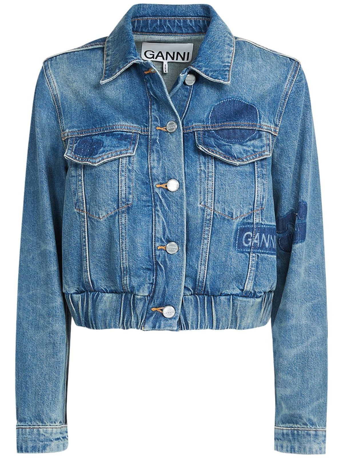Cotton Denim Bomber Jacket W/ Logo | Garmentory