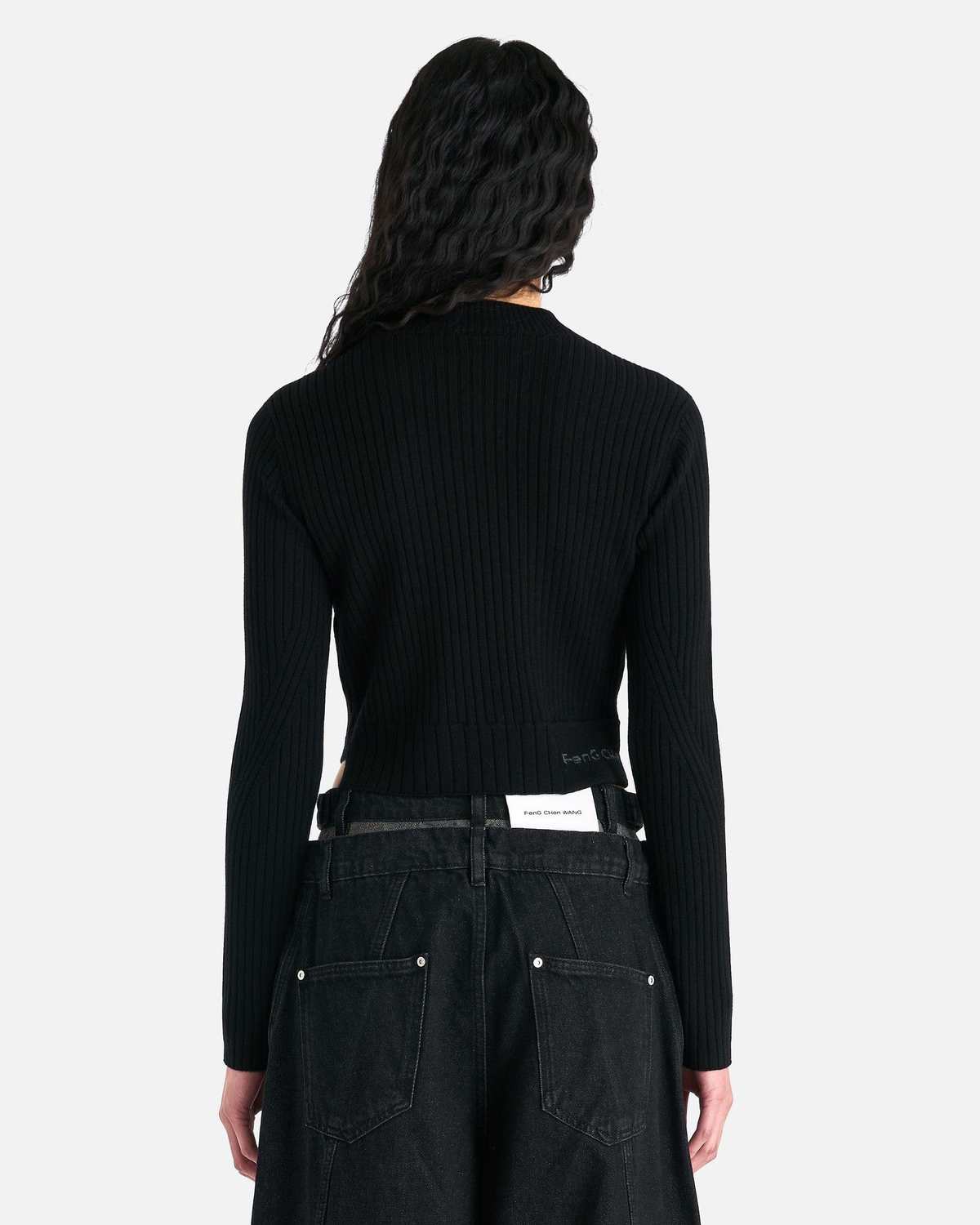 Feng Chen Wang Double Collar Sweater - Black | Garmentory