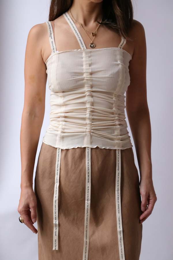 トップス BASERANGE / HEWN STRAP TOP L Baserange Hewn Strap Top - Undyed | Garmentory