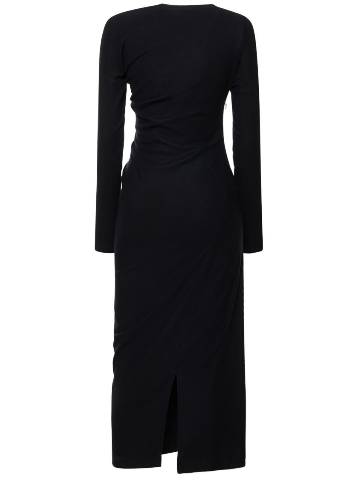 Totme Twisted Flannel Midi Dress - Navy | Garmentory