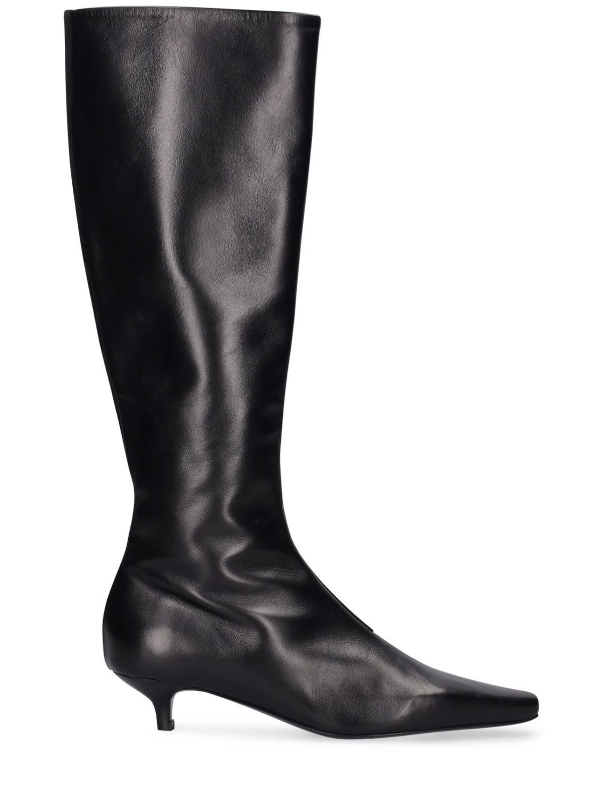 Totême Leather Black Riding Boots Totême The Slim Leather Knee