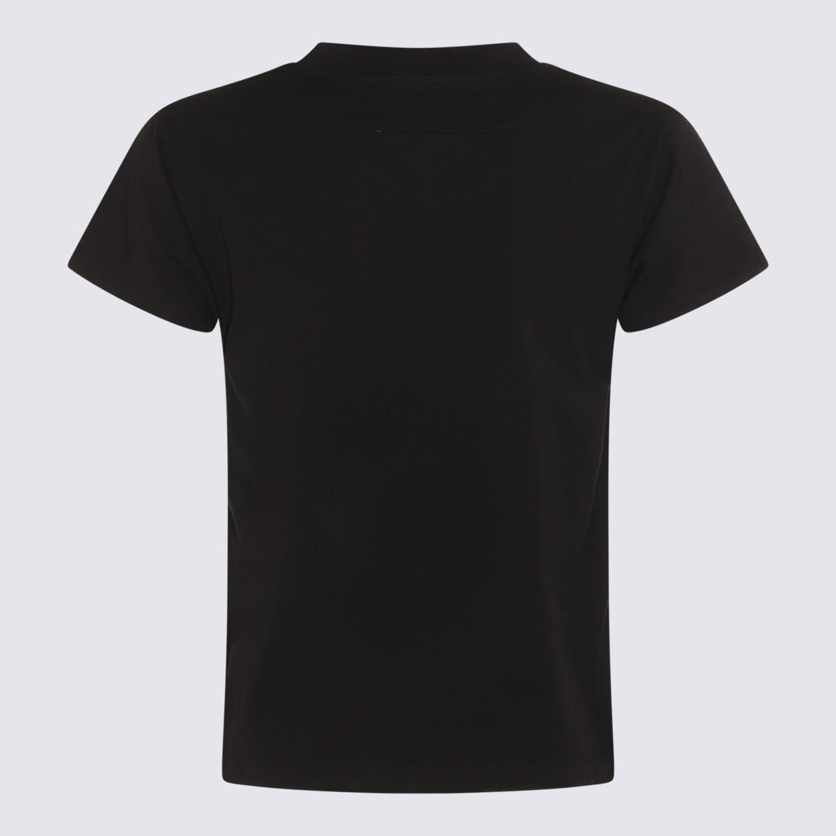 MM6★BLACK Ｔ MM6 Maison Margiela: Black Numeric Cotton T-shirt | SSENSE