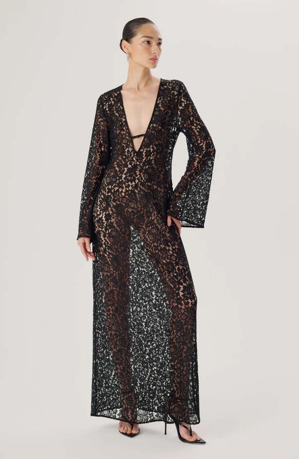 chinese dress ladies Jet Cutout Maxi Dress – Something By Sonjia main image 1