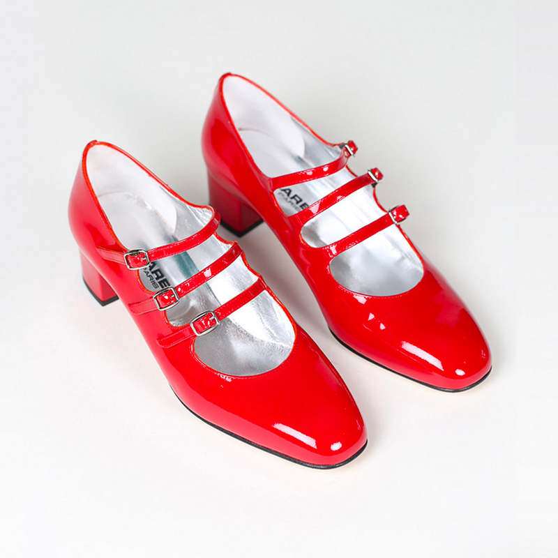 パンプス Kina Babies in Red Patent Leather CAREL Kina Babies Shoe - Patent Red | Garmentory