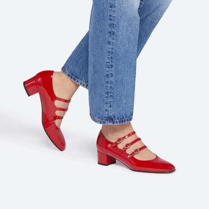 【関税込み】Kina Babies in Red Patent Leather CAREL Kina Babies Shoe - Patent Red | Garmentory