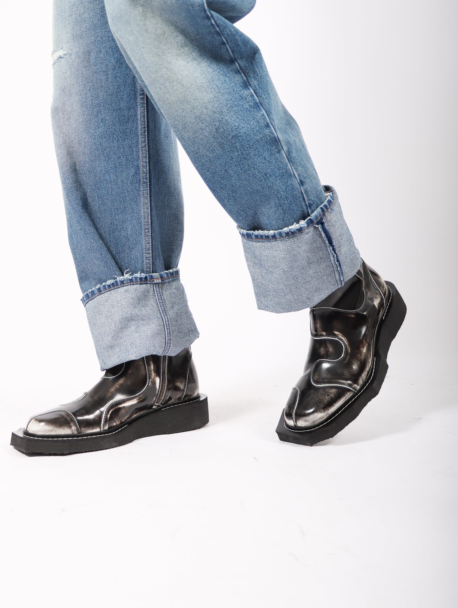 Enzo Driver Boot in White Brush Off by Henrik Vibskov | Garmentory