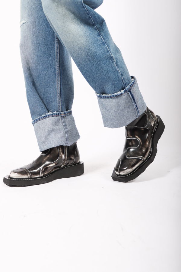 Enzo Driver Boot in White Brush Off by Henrik Vibskov