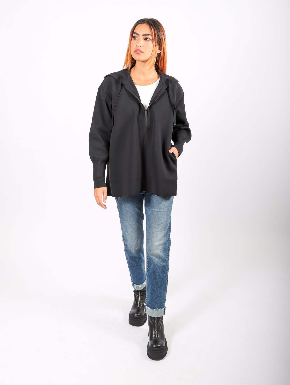 Milan Rib Hoodie Jacket in Black by CFCL | Garmentory