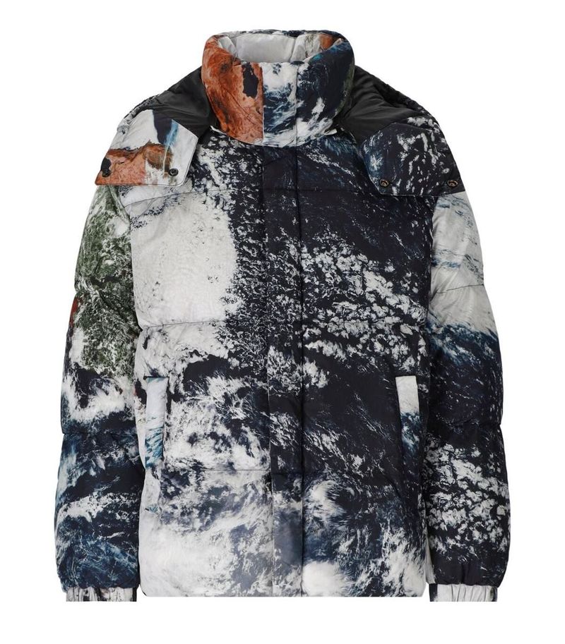 DIESEL W-ROLFYS-FD-PRINT MULTICOLORED HOODED PADDED JACKET