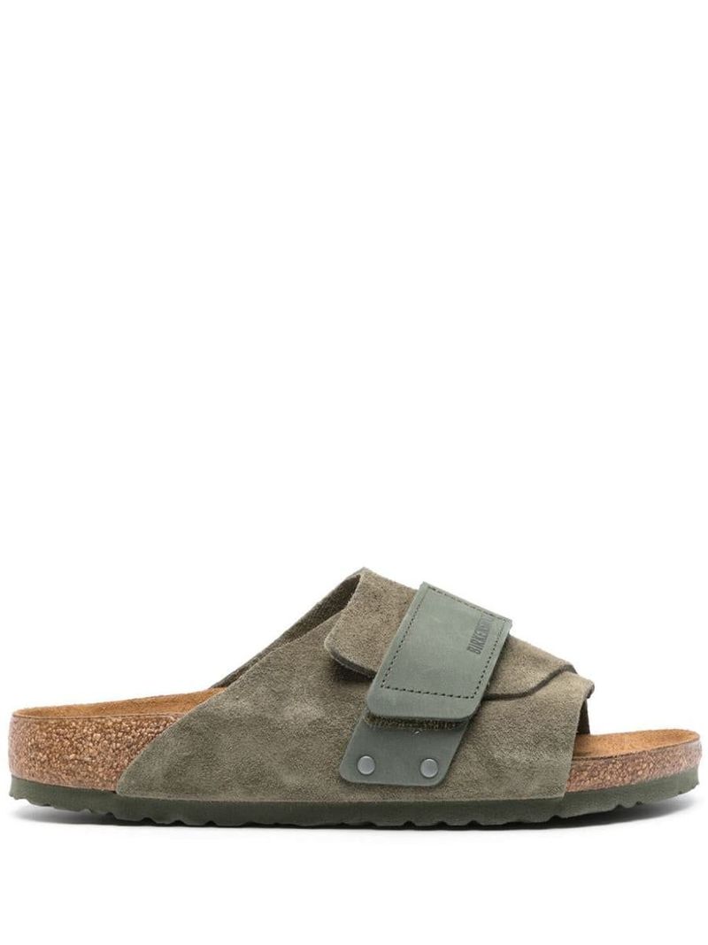 Birkenstock Kyoto Thyme Nubuck/Suede Slide Sandals Kyoto Suede Leather in Color Thyme | BIRKENSTOCK US main image 4