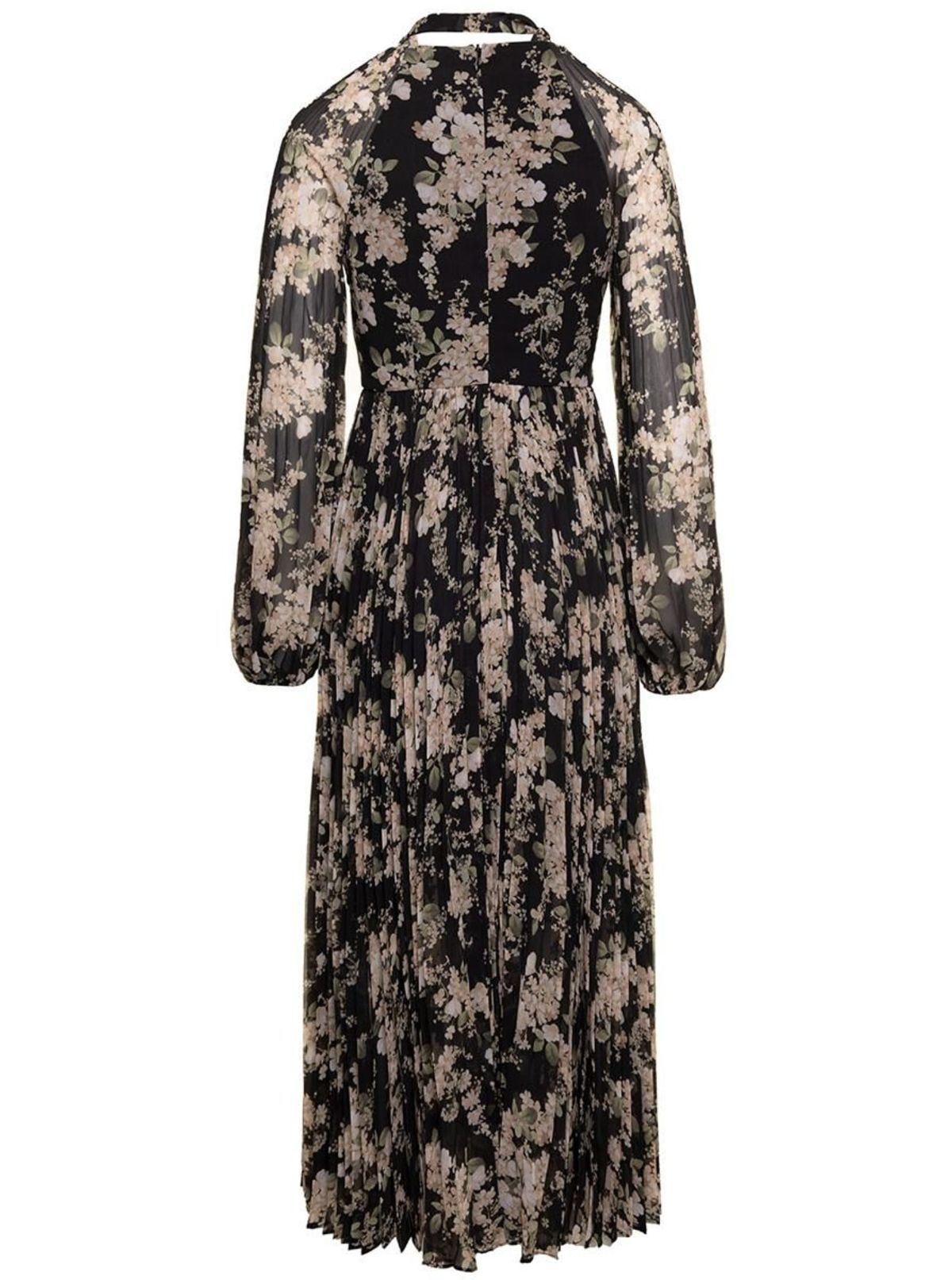 Zimmermann Floral-Printed Pleated Sunray Midi Dress - Black | Garmentory