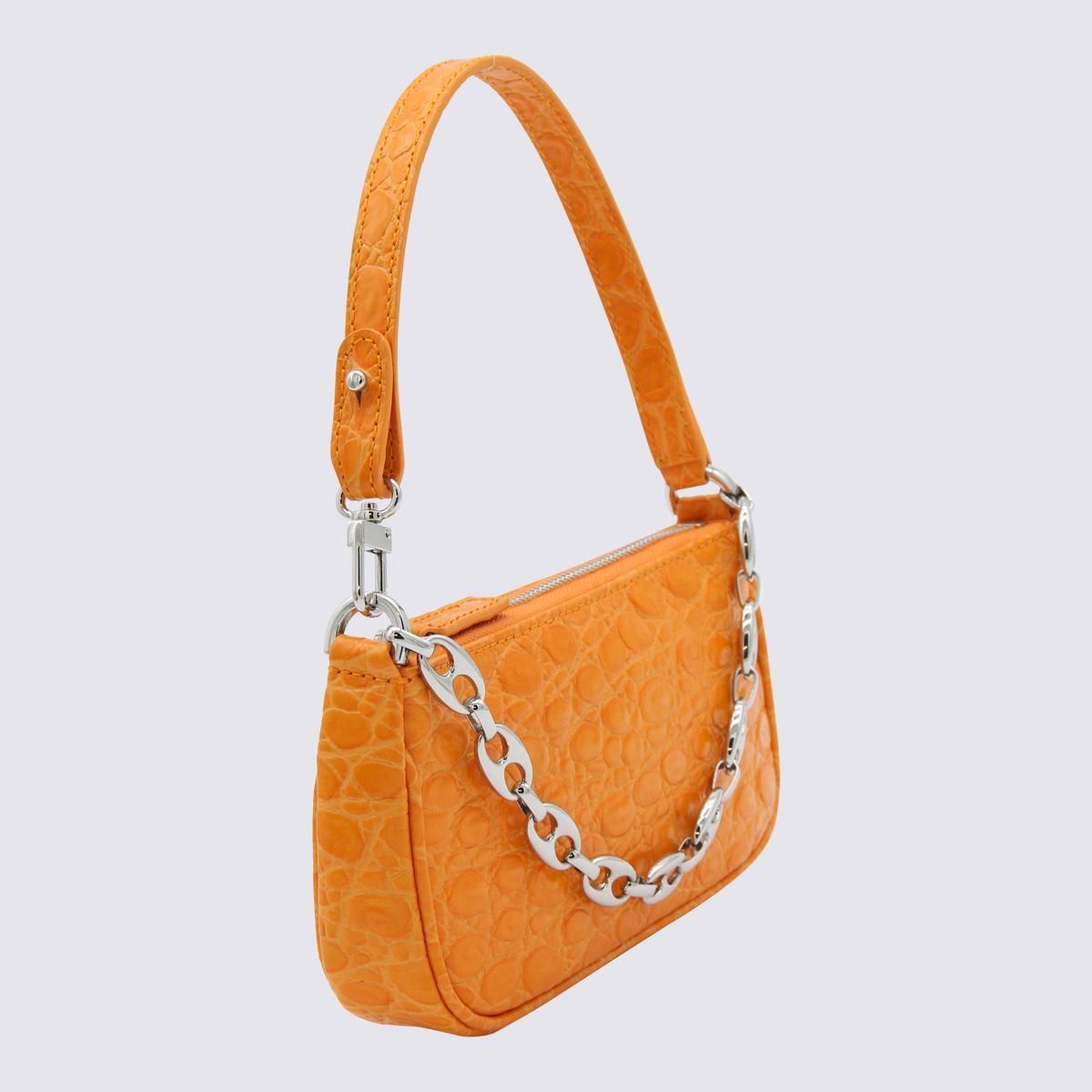 【送料&関税込】By Far Mini Rachel Orange Croco Leather Hand BY FAR ORANGE LEATHER MINI RACHEL CIRCULAR CROCO SHOULDER